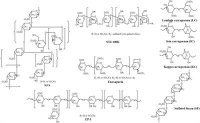 Interactions of marine sulfated glycans with antithrombin and platelet factor 4